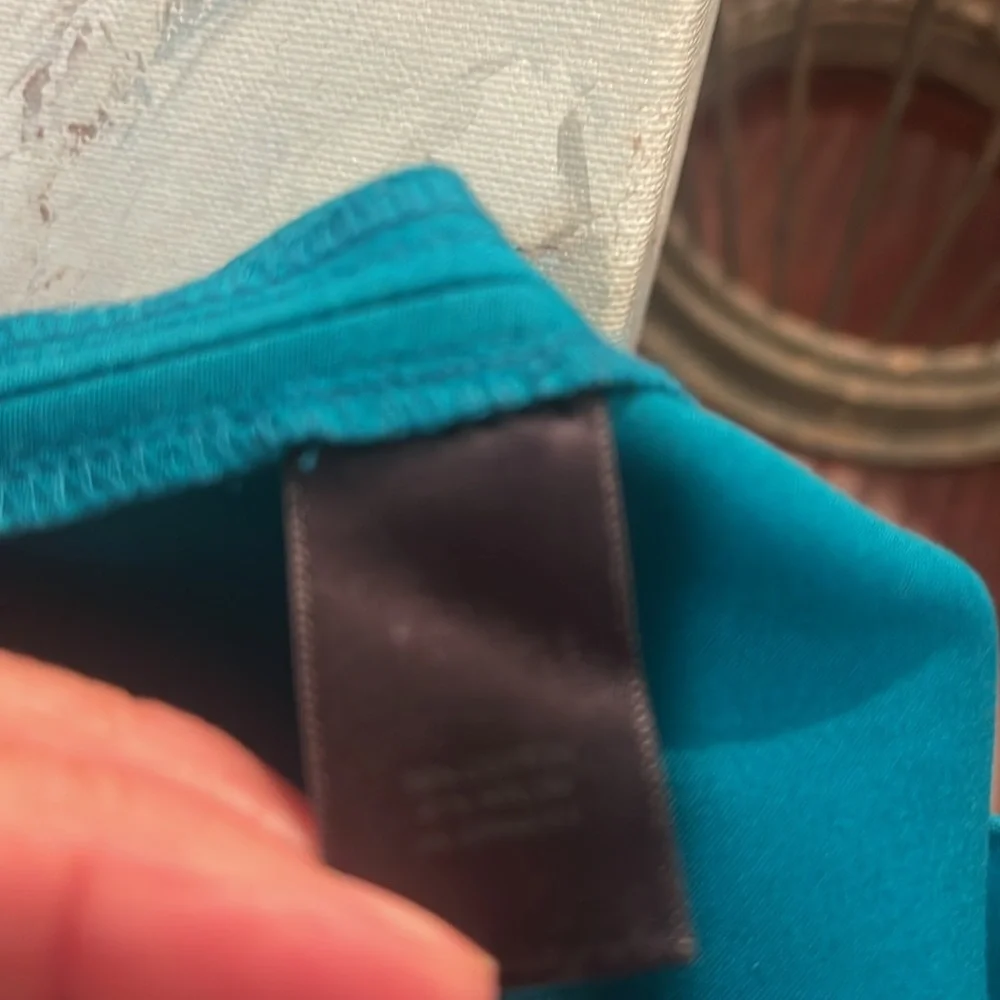 White House Black Market Pants Teal Size 10R Side Zipper Front Pockets - Picture 6 of 6